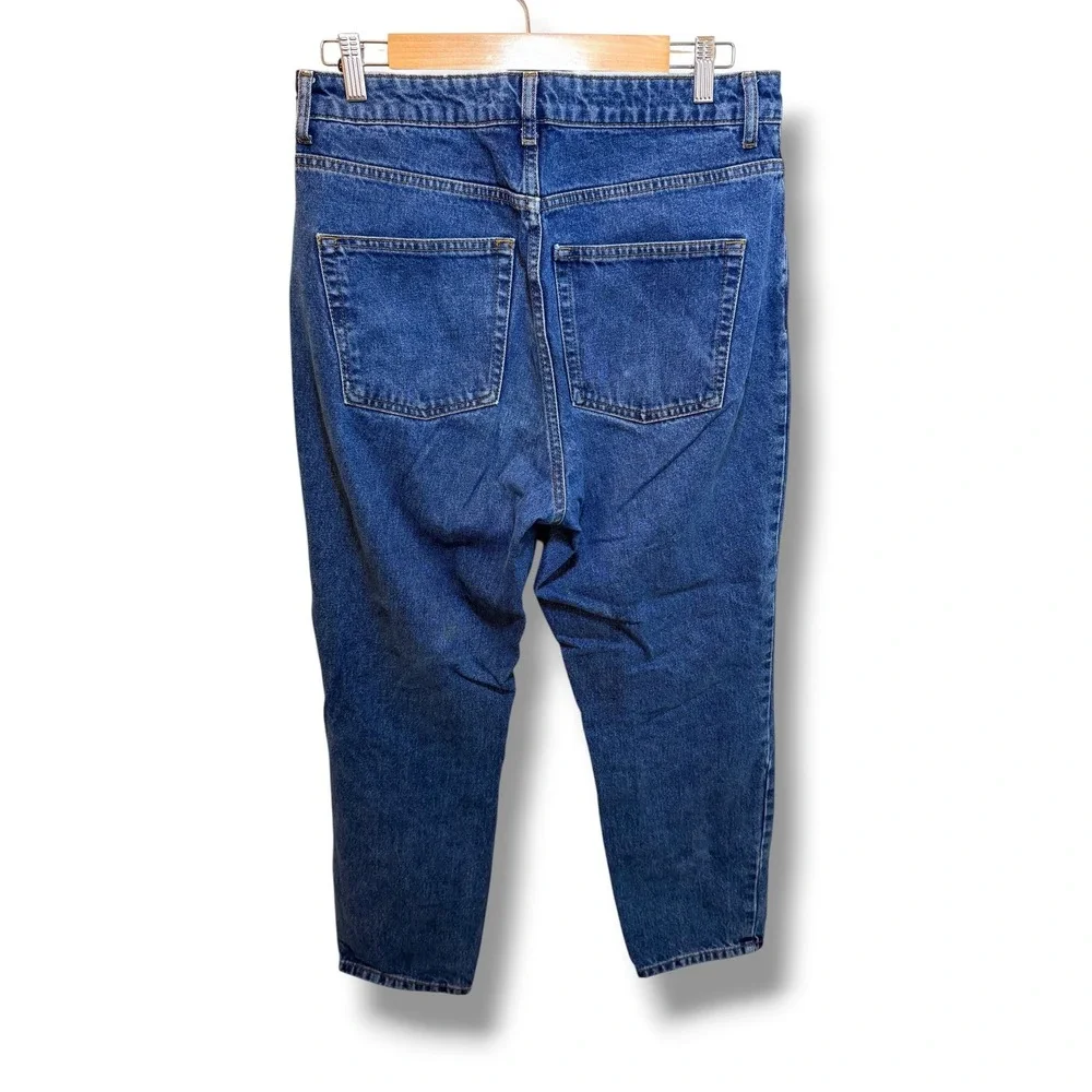We The Free Free People Jeans Womens 31 Blue High Rise Mom Tapered Rigid Denim